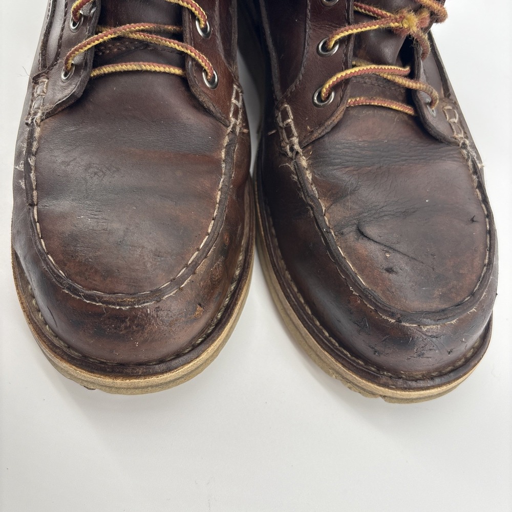 Danner Bull Run Mens Brown Leather Moc Toe Work Boots Made in USA Oil Resistant - Picture 2 of 14